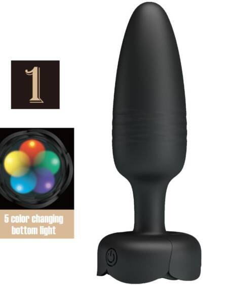 PRETTY LOVE - TARION ANAL PLUG WITH  LED LIGHT BLACK 12.5 CM