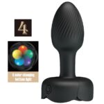 PRETTY LOVE - OLMAN ANAL PLUG WITH  LED LIGHT BLACK 8.8 CM