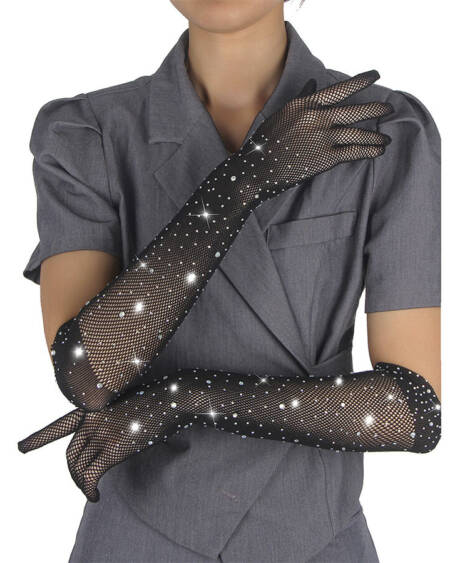 SUBBLIME - 957469SHINE TRANSPARENT GLOVES BLACK S/M