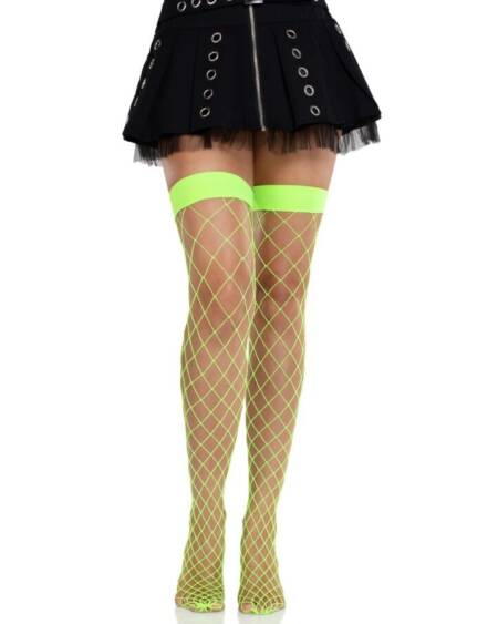 LEG AVENUE - WIDE FISHNET TIGHTS NEON GREEN