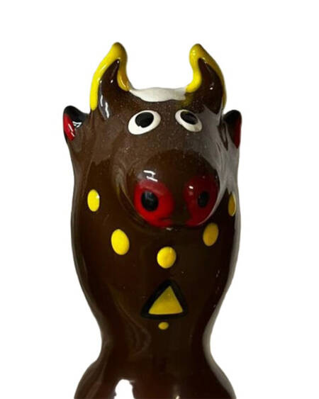 CONDOMERIE - HANDPAINTED NOVELTY CONDOMS BULL BLACK MODEL 2