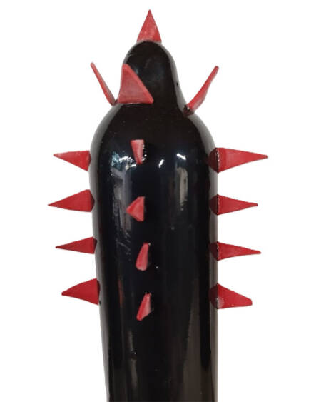 CONDOMERIE - HANDPAINTED NOVELTY CONDOMS BLACK CACTUS XL
