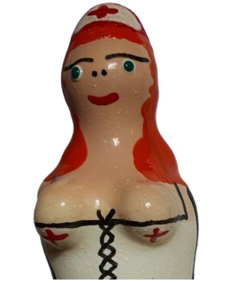 CONDOMERIE - HANDPAINTED NOVELTY CONDOMS NURSE REDHEAD