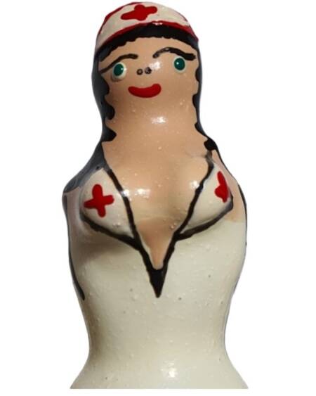 CONDOMERIE - HANDPAINTED NOVELTY CONDOMS NURSE BLOND