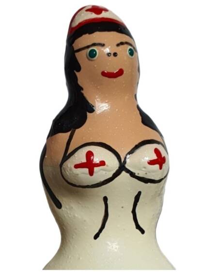 CONDOMERIE - HANDPAINTED NOVELTY CONDOMS NURSE BLACK