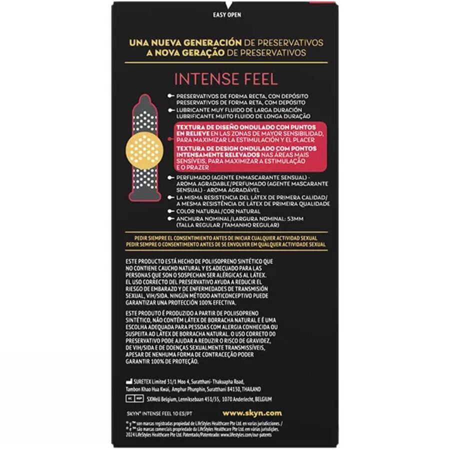 SKYN - INTENSE FEEL TEXTURED CONDOM WITH WAVY DESIGN 10 UNITS - Image 2