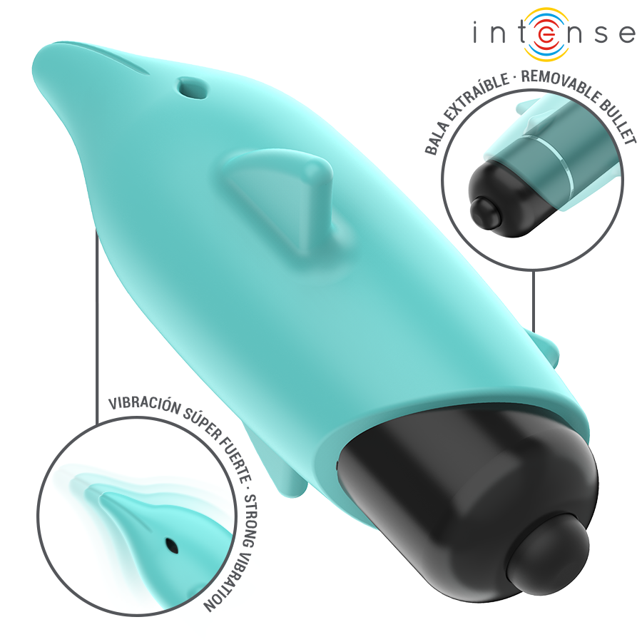 INTENSE - ECHO VIBRATING BULLET DOLPHIN BLUE 8 X 4.7 CM - Image 4