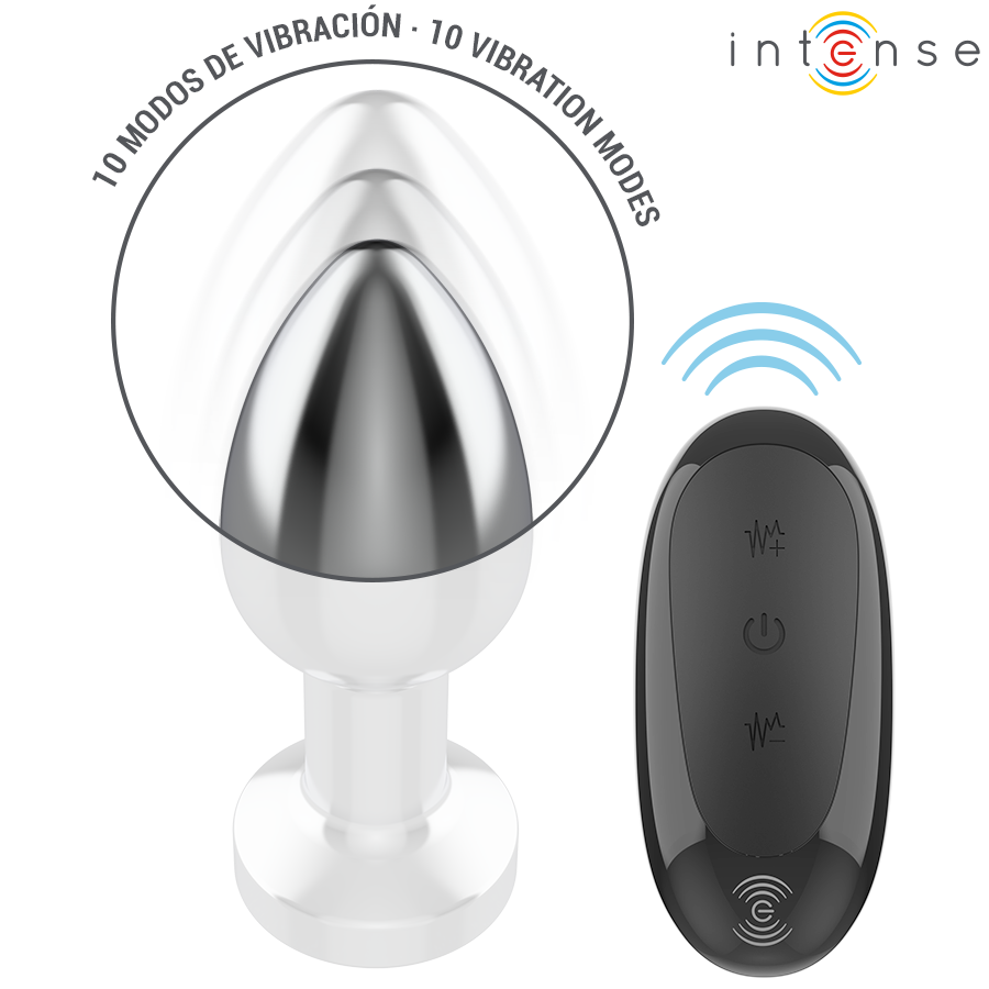 INTENSE - ANAL PLUG 10 VIBRATIONS METAL WITH REMOTE CONTROL M - Image 4