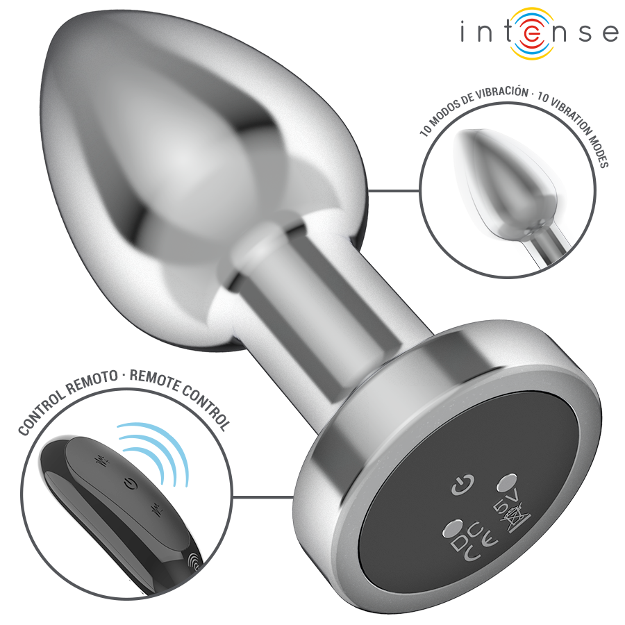 INTENSE - ANAL PLUG 10 VIBRATIONS METAL WITH REMOTE CONTROL M - Image 3