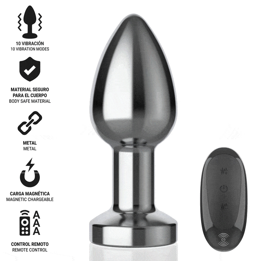 INTENSE - ANAL PLUG 10 VIBRATIONS METAL WITH REMOTE CONTROL M - Image 2