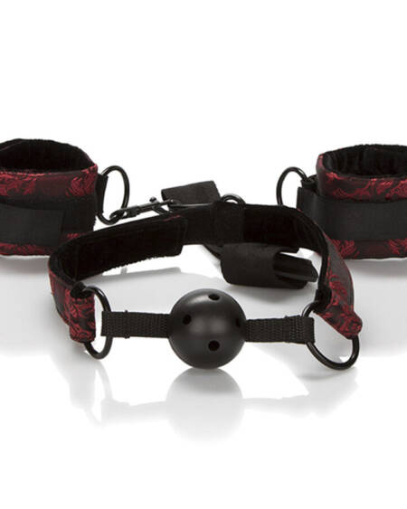 CALEXOTICS - SCANDAL BREATHABLE BALL GAG WITH HANDCUFFS
