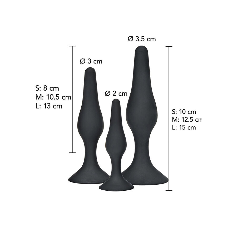 TOYJOY - ANAL PLAY CURVY COMPANIONS ANAL PLUG 3 PIECES BLACK - Image 2