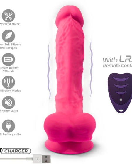 SILEXD - REALISTIC PENIS MODEL 18 PINK VIBRATION + REMOTE CONTROL LRS