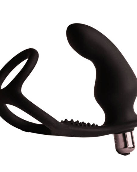 ROCKS-OFF - RO-ZEN RRO ANAL PLUG WITH VIBRATING PENIS RING BLACK