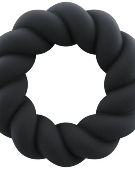 ROCKS-OFF - TWIST BLACK SILICONE MASTURBATOR RING