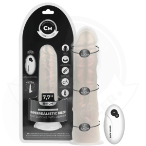 COCK MILLER - DILDO WITH SUCTION CUP, LIGHTS AND VIBRATION WITH REMOTE CONTROL WHITE 19.5 CM