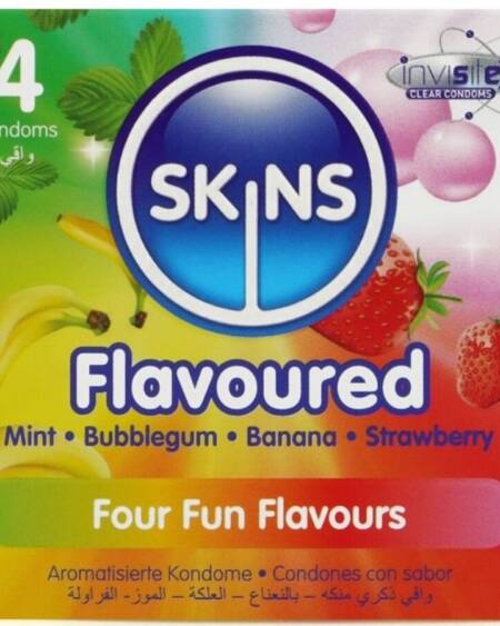 SKINS - MULTI FLAVORS PREMIUM CONDOMS PACK 4