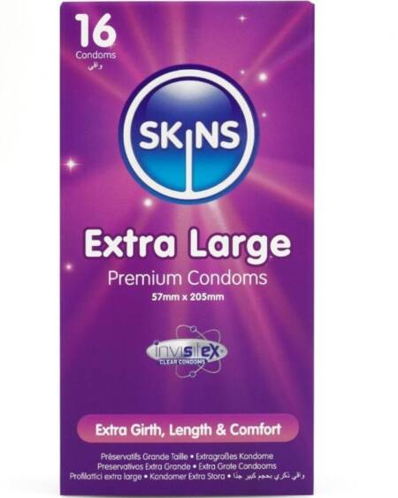 SKINS - EXTRA LARGE PREMIUM CONDOMS PACK 16