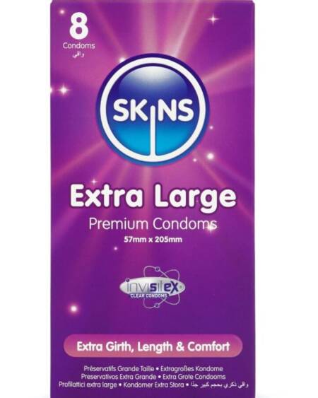 SKINS - EXTRA LARGE PREMIUM CONDOMS PACK 8