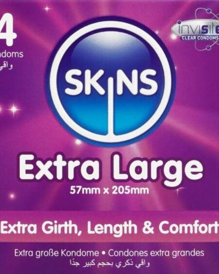 SKINS - EXTRA LARGE PREMIUM CONDOMS PACK 4
