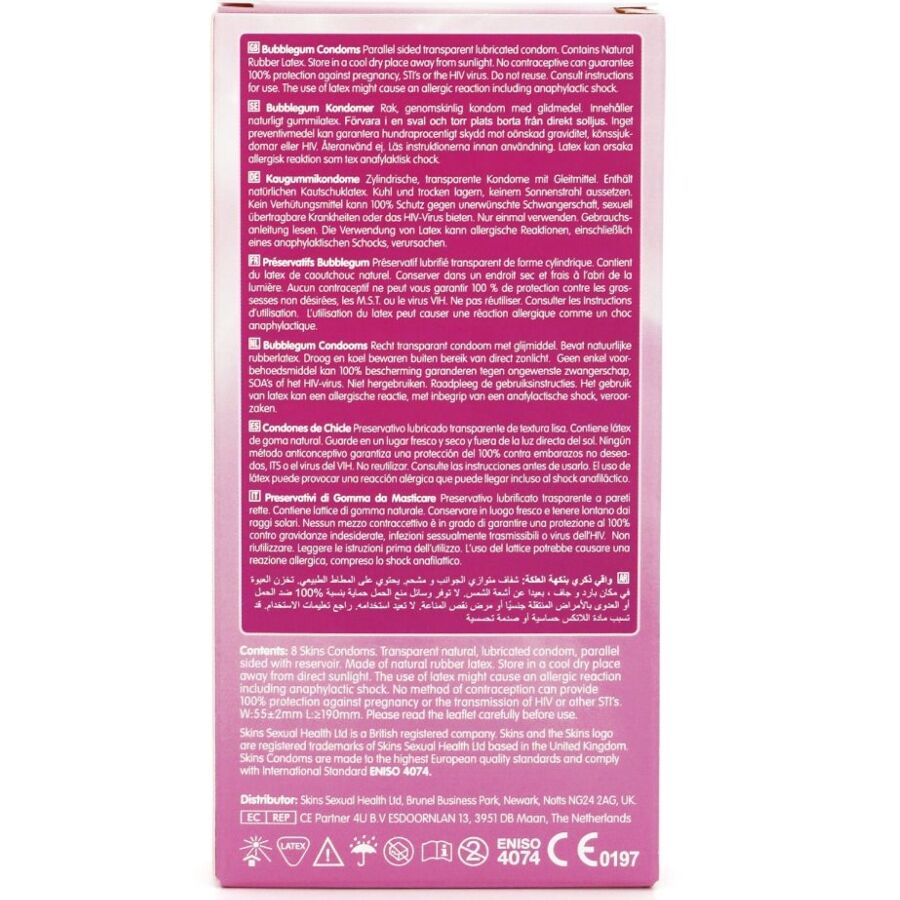 SKINS - BUBBLEGUM PREMIUM CONDOMS PACK 8 - Image 4