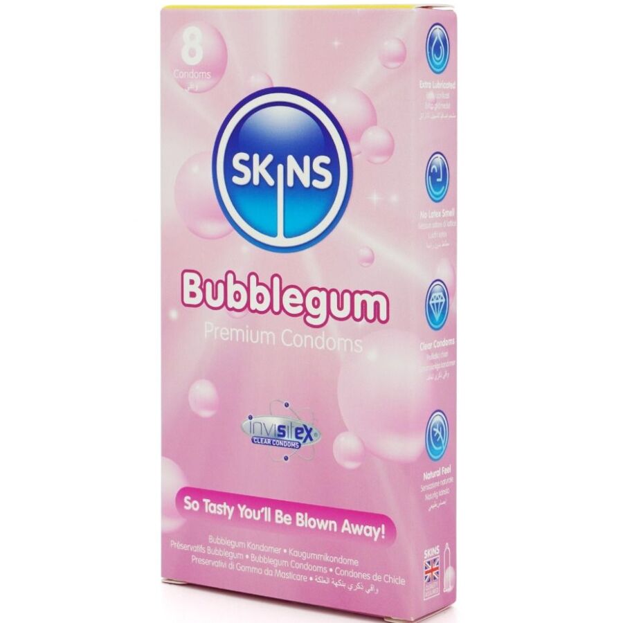 SKINS - BUBBLEGUM PREMIUM CONDOMS PACK 8 - Image 2