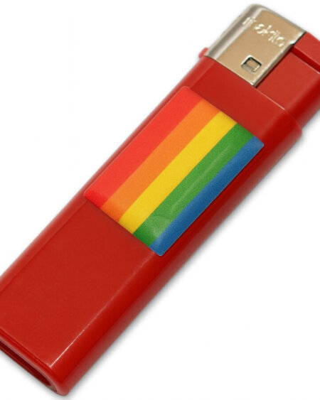 PRIDE - LIGHTER RED WITH LGBT FLAG
