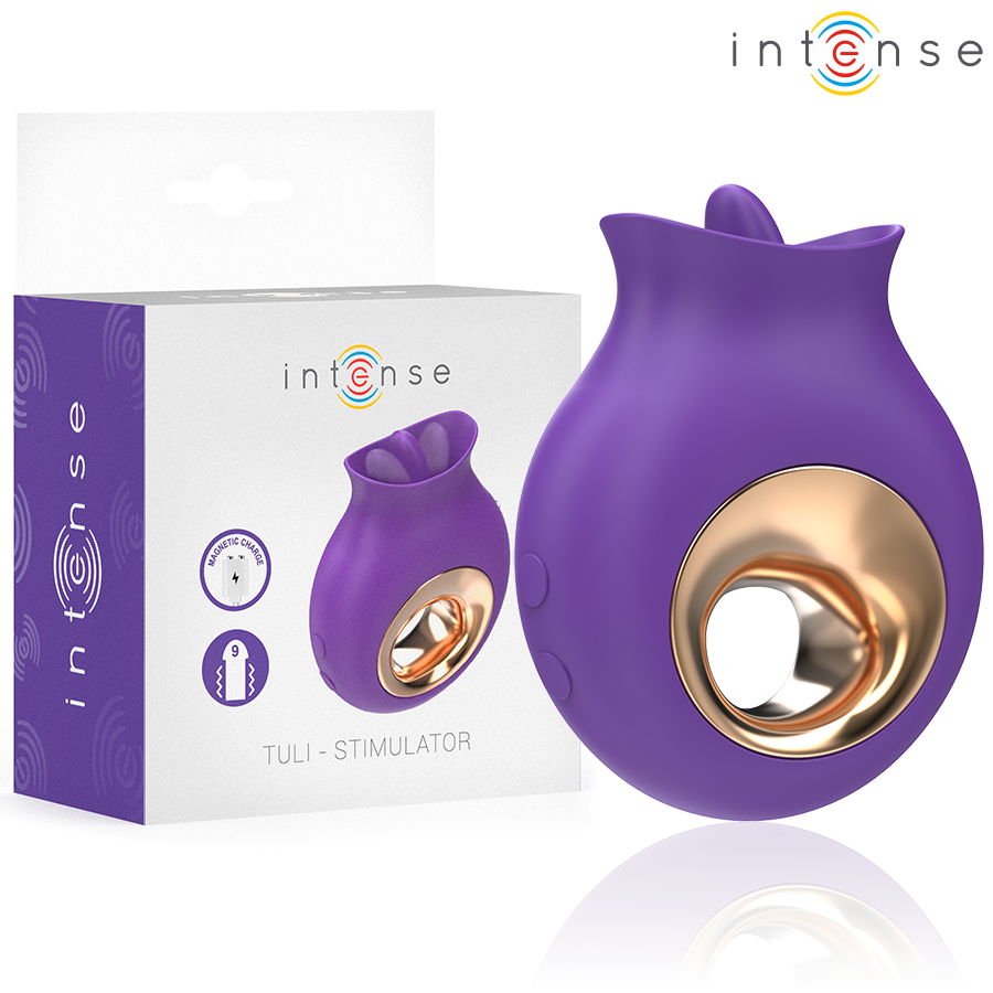 INTENSE - TULI CLITORIS STIMULATOR 9 VIBRATIONS  9 OSCILLATIONS PURPLE