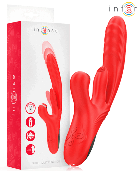 INTENSE - KAROL MULTIFUNCTION VIBRATOR THRUST  STIMULATION  STIMULATING WAVES RED