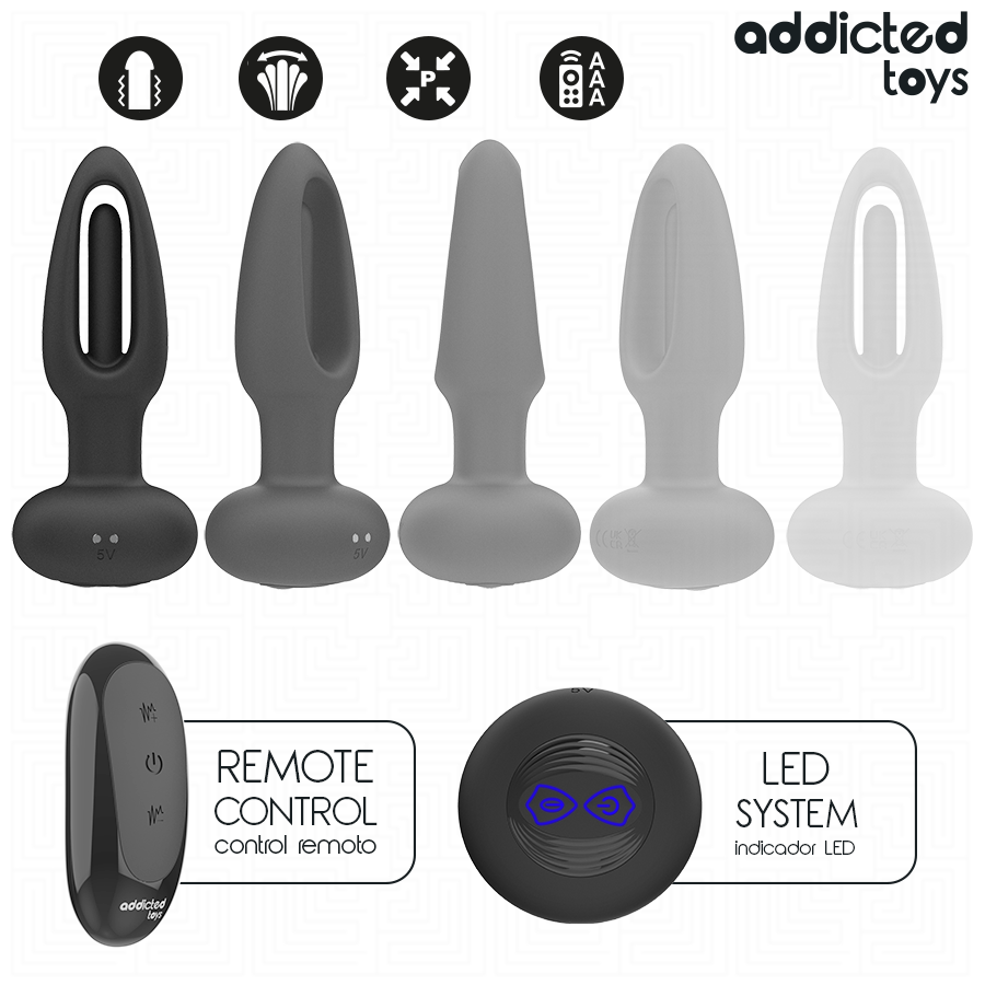 ADDICTED TOYS - ANAL PLUG WITH VIBRATING TONGUE AND REMOTE CONTROL – Bild 4