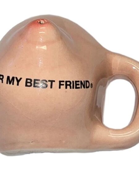 DIABLO PICANTE  BREAST MAGNET ON A CERAMIC MUG “FOR MY BEST FRIEND”