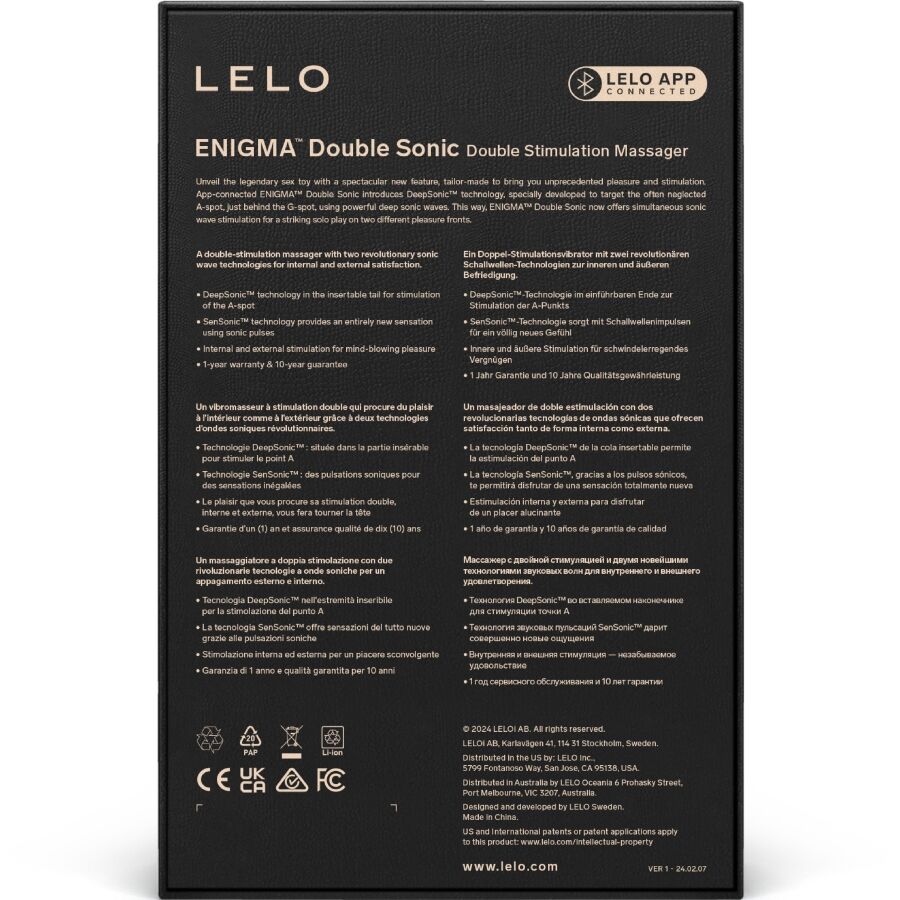 LELO - ENIGMA DOUBLE SONIC VIBRATOR POINT G CYBER PURPLE - Image 5