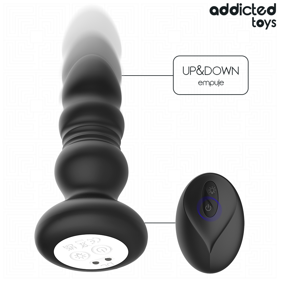 ADDICTED TOYS - ROTATING VIBRATING ANAL PLUG, LED LIGHT REMOTE CONTROL - Image 3