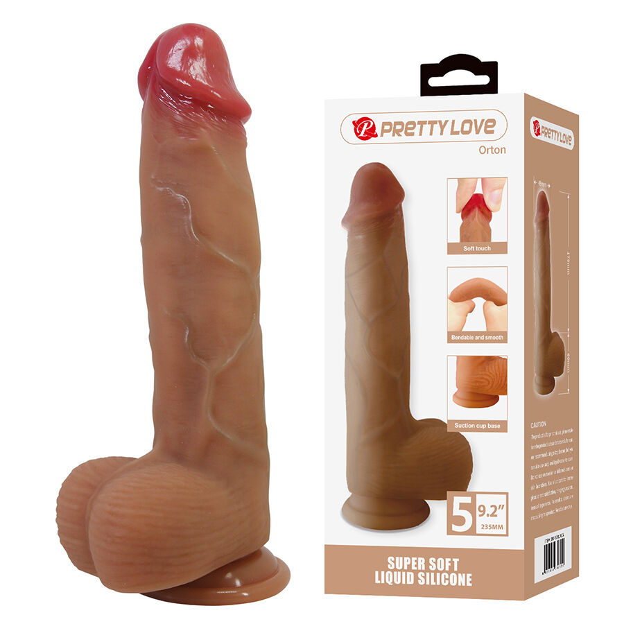 PRETTY LOVE - ORTON REALISTIC DILDO WITH SUCTION CUP 23.5 CM -Ø- 4.9 CM