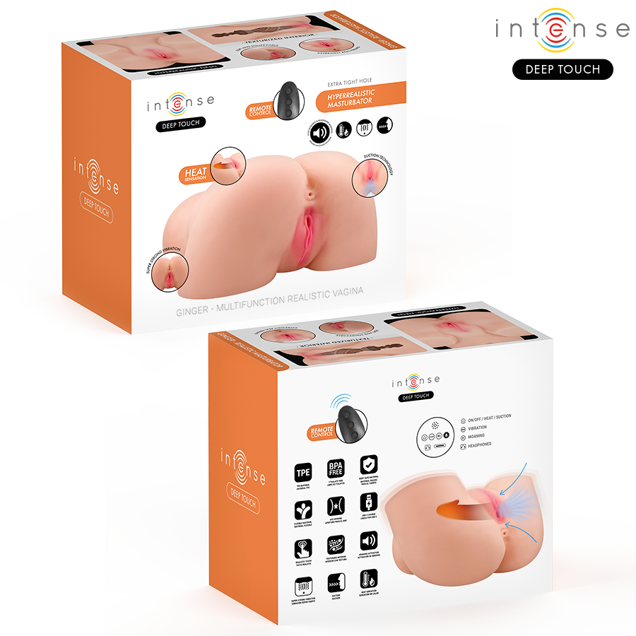 INTENSE DEEP TOUCH - GINGER ANAL AND VAGINAL MASTURBATOR WITH SUCTION, HEAT, VIBRATION AND VOICE EFFECTS WITH REMOTE CONTROL 5.3 KG - Image 3