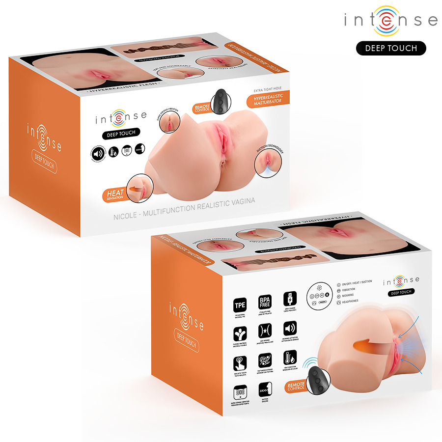 INTENSE DEEP TOUCH - NICOLE ANAL AND VAGINAL MASTURBATOR WITH SUCTION, HEAT, VIBRATION AND VOICE EFFECTS WITH REMOTE CONTROL 5.3 KG - Image 3
