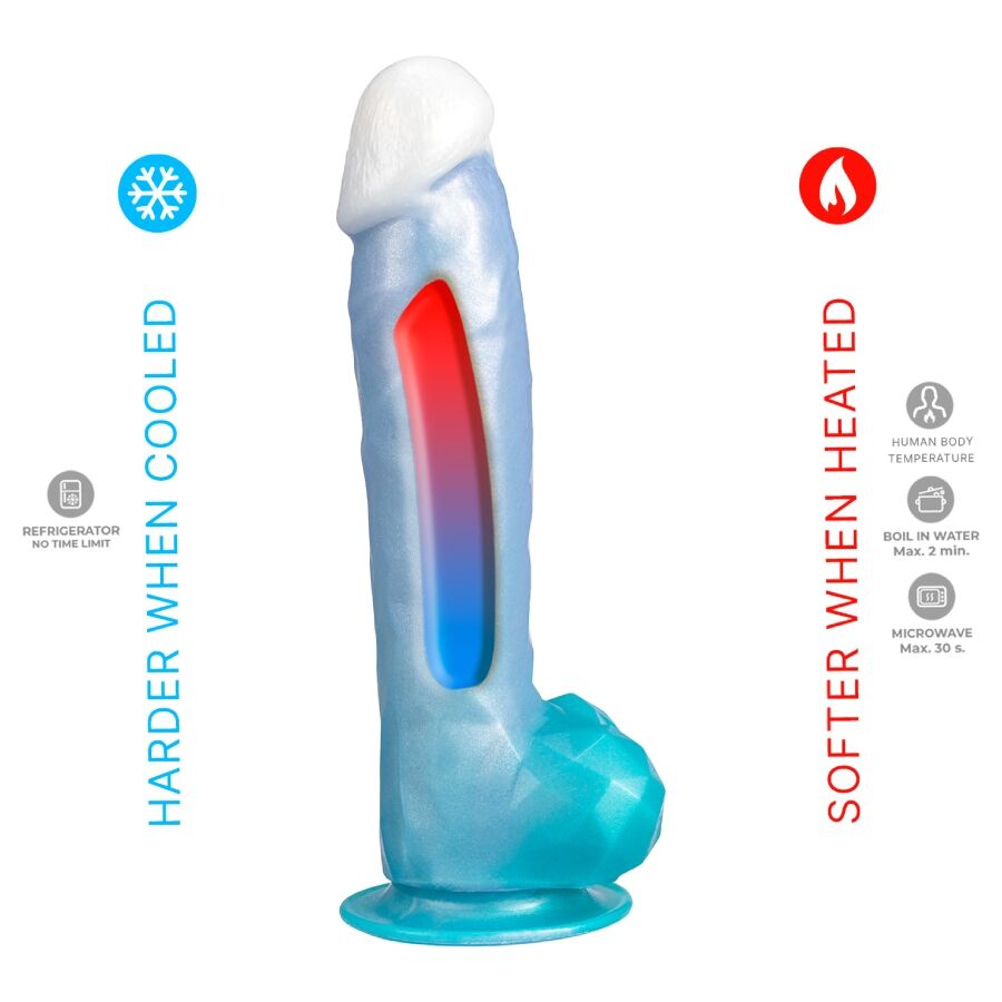 SILEXD - ANGEL DILDO FANTASY LIQUID SILICONE THERMOREACTIVE CELESTIAL BLUE 20.3 CM - Image 5