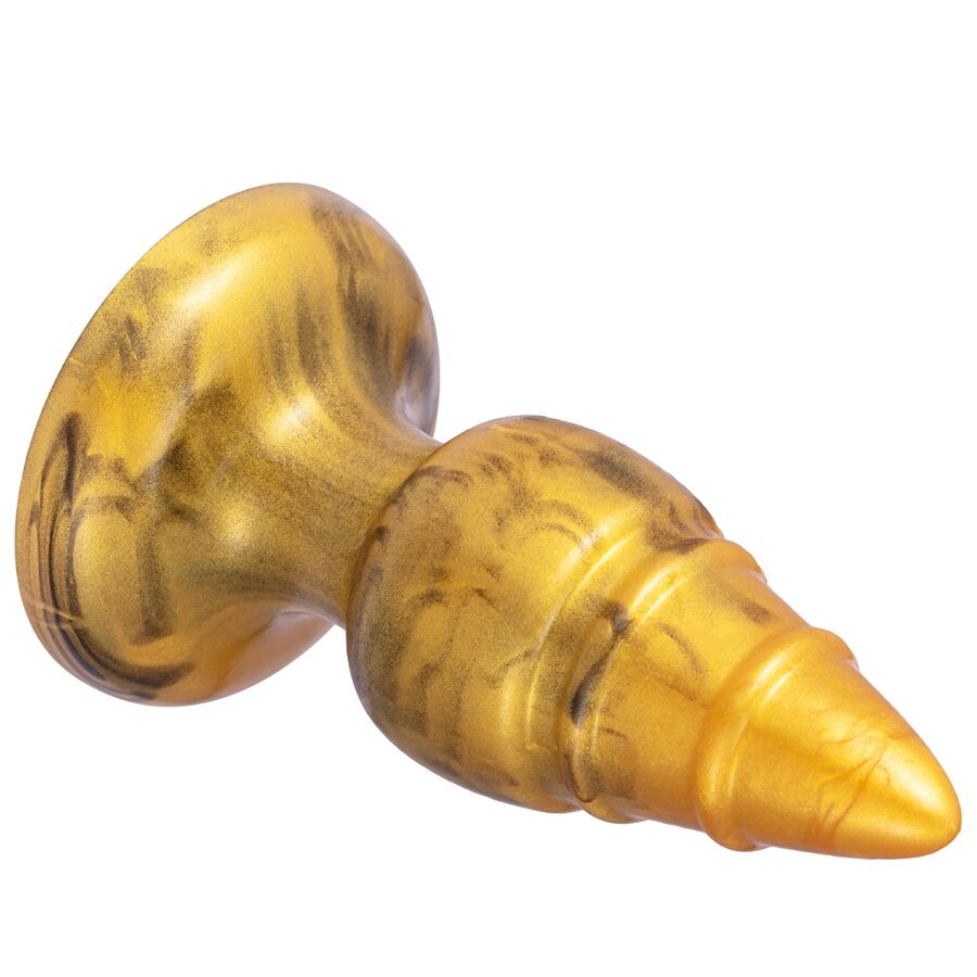 SILEXD - GOLDY ANAL PLUG FANTASY LIQUID SILICONE THERMOREACTIVE GOLDEN 9.2 CM - Image 4