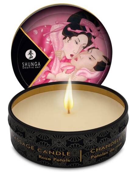 SHUNGA - MINI CARESS BY CANDELIGHT ROSES MASSAGE CANDLE 30 ML