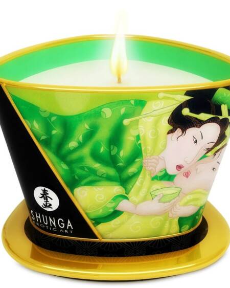 SHUNGA - MINI CARESS BY CANDELIGHT MASSAGE CANDLE T GREEN 170 ML