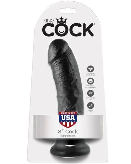 KING COCK - 8 DILDO BLACK 20.3 CM