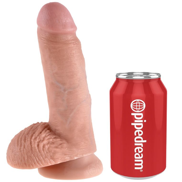 KING COCK - 7 DILDO FLESH WITH BALLS 17.8 CM - Image 3