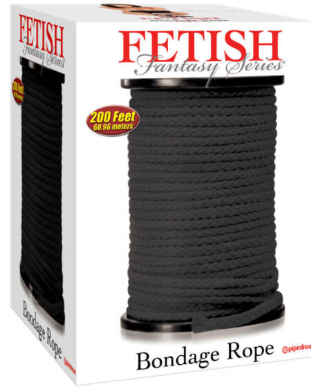 FETISH FANTASY SERIES - SERIES BONDAGE ROPE BLACK 60.96 METERS