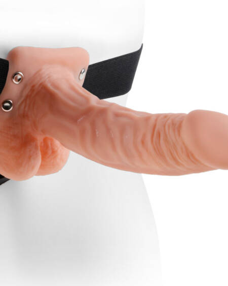 FETISH FANTASY SERIES - SERIES 7 HOLLOW STRAP-ON WITH BALLS 17.8CM FLESH