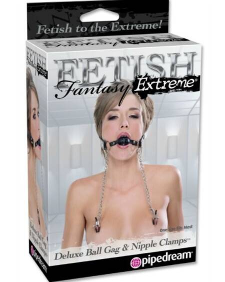 FETISH FANTASY EXTREME - DELUXE BALL GAG AND NIPPLE CLAMPS
