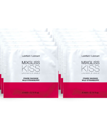 MIXGLISS - WATER BASED LUBRICANT STRAWBERRY FLAVOR 12 SINGLE DOSE 4 ML