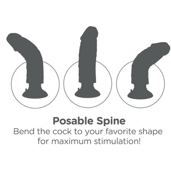 KING COCK - 20.32 CM VIBRATING COCK FLESH - Image 2