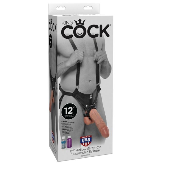 KING COCK - 30.5 CM HOLLOW STRAP-ON SUSPENDER SYSTEM - FLESH - Image 2