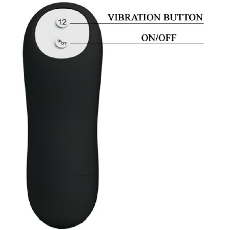 PRETTY LOVE - SILICONE ANAL PLUG PENIS FORM AND 12 VIBRATION MODES BLACK - Image 5