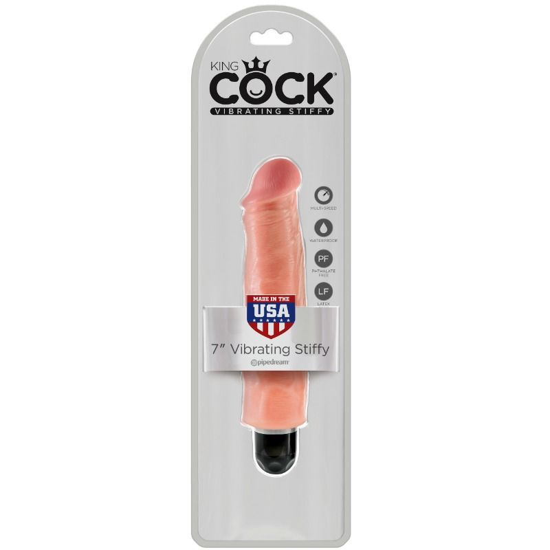 KING COCK - 17.8 CM VIBRATING STIFFY FLESH - Image 3